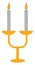 Yellow candelabrum vector or color illustration