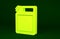 Yellow Canister for gasoline icon isolated on green background. Diesel gas icon. Minimalism concept. 3d illustration 3D