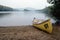 Yellow canoe and canadian lake