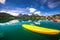 Yellow canoe in ratchaprapha dam