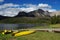 Yellow canoes and Brooks Lake, Wyoming