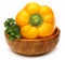 Yellow capsicum with mint leaves