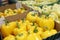 Yellow capsicum in a supermarket