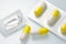 Yellow capsule medicines.