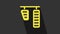Yellow Car gas and brake pedals icon isolated on grey background. 4K Video motion graphic animation