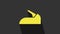 Yellow Car handbrake icon isolated on grey background. Parking brake lever. 4K Video motion graphic animation