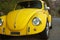Yellow car. historical vintage model