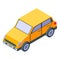Yellow car icon, isometric style