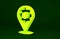 Yellow Car service icon isolated on green background. Auto mechanic service. Repair service auto mechanic. Maintenance