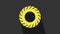 Yellow Car tire icon isolated on grey background. 4K Video motion graphic animation