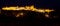 Yellow Carcassonne city at night lighted up