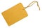 Yellow Cardboard Sale Tag Label Isolated Closeup