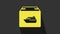 Yellow Cargo ship with boxes delivery service icon isolated on grey background. Delivery, transportation. Freighter with