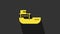 Yellow Cargo ship icon isolated on grey background. 4K Video motion graphic animation