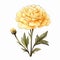 Yellow Carnation Tulane Flower: Traditional Ink Painting Poster Design