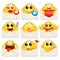 Yellow cartoon emoji character inside envelope big collection