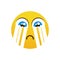 Yellow Cartoon Face Cry Tears People Emotion Icon