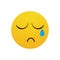 Yellow Cartoon Face Cry Tears People Emotion Icon