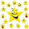 Yellow Cartoon Star Faces