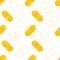 Yellow cartoon style pills, medications vector seamless pattern background for healthcare design