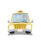 Yellow cartoon taxi car.