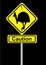 Yellow cassowary sign warning