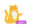 Yellow Cat Asking for Food Vector Illustration