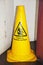 Yellow caution cone.