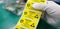 Yellow caution label in electronic industry,CAUTION Electrostatic Sensitive Device for handling in ESD workstation
