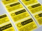 Yellow caution label,Standard caution label with text