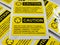 Yellow caution label,Standard caution label with text