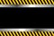 Yellow caution stripe background with steel shape