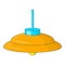 Yellow ceiling lamp icon, cartoon style