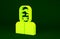 Yellow Censor and freedom of speech concept icon isolated on green background. Media prisoner and human rights concept