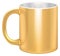 Yellow ceramic cup. Realistic plastic mug mockup