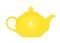 Yellow ceramic teapot.Isolated.