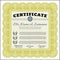 Yellow Certificate diploma or award template.  Nice design.  With great quality guilloche pattern.  Customizable, Easy to edit and