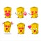 Yellow chalk cartoon character with love cute emoticon