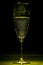 Yellow champagne flute glass