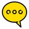 Yellow chat icon, outline style