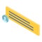Yellow chat manager icon, isometric style
