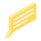 Yellow chat text icon, isometric style