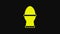 Yellow Chicken egg on a stand icon isolated on black background. 4K Video motion graphic animation