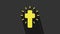 Yellow Christian cross icon isolated on grey background. Church cross. 4K Video motion graphic animation