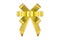 Yellow christmas bow ribbon for page decor on white background with Clipping path.