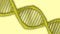 Yellow chromosome DNA and gradually glowing yellow background. Medical and Heredity genetic health concept. Technology science. 3D