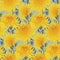 Yellow chrysanthemum repeatable pattern