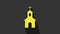 Yellow Church building icon isolated on grey background. Christian Church. Religion of church. 4K Video motion graphic
