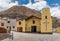 Yellow church in indigenous Andes village Iruya
