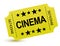 Yellow cinema ticket illustration design